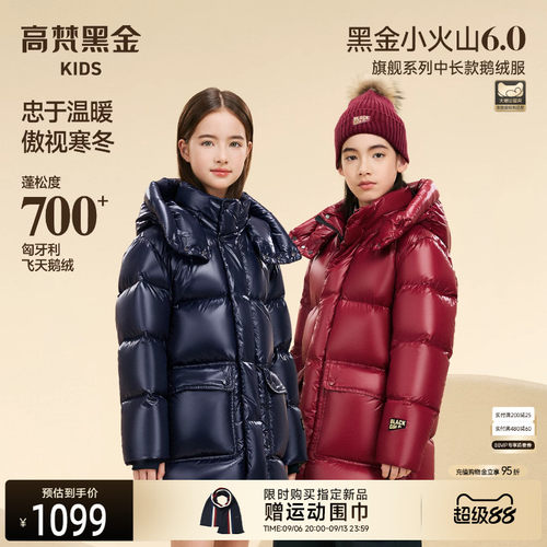 高梵黑金中长款加厚儿童鹅绒服