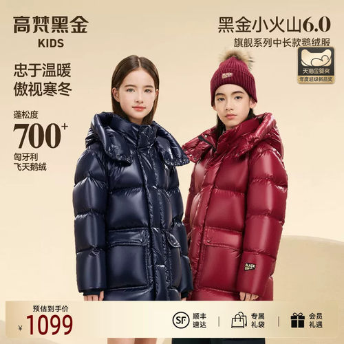 高梵黑金中长款加厚儿童鹅绒服