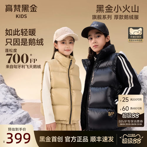 高梵黑金儿童鹅绒服男童女童