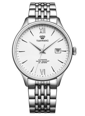 天王昆仑系列经典商务自动机械手表男钢带防水日历51298