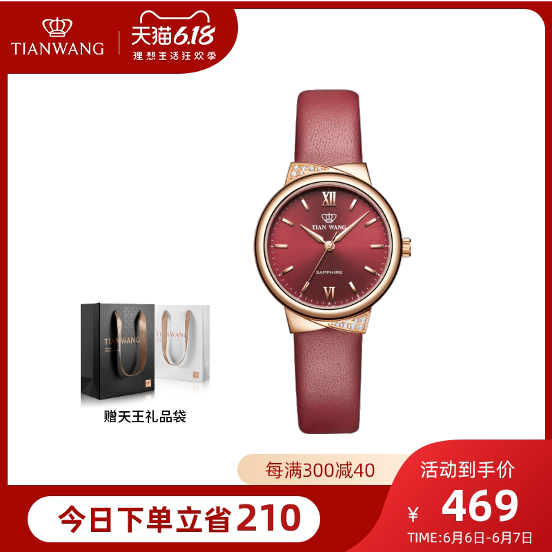 天王表品牌手表女时尚女表防水休闲皮带女生简约小表盘石英表3951