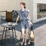 新品亚麻领带2件套装裤2625-P165控248，女装套装/套裙，2C196