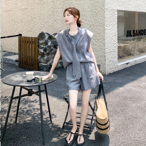 新品 亚麻领带2件套装裤2625-P165控248图片