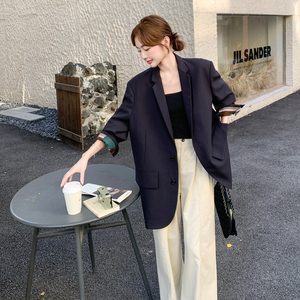 韩系高级感廓形西装外套女2025秋季新款松弛感宽松休闲百搭小西服图片