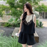 新品假两件上衣+短裤套装2C196-1875-P155控228，女装套装/套裙，2C196