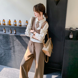 假两件上衣+阔腿裤套装C195-9396-P150控218，女装套装/套裙，2C196