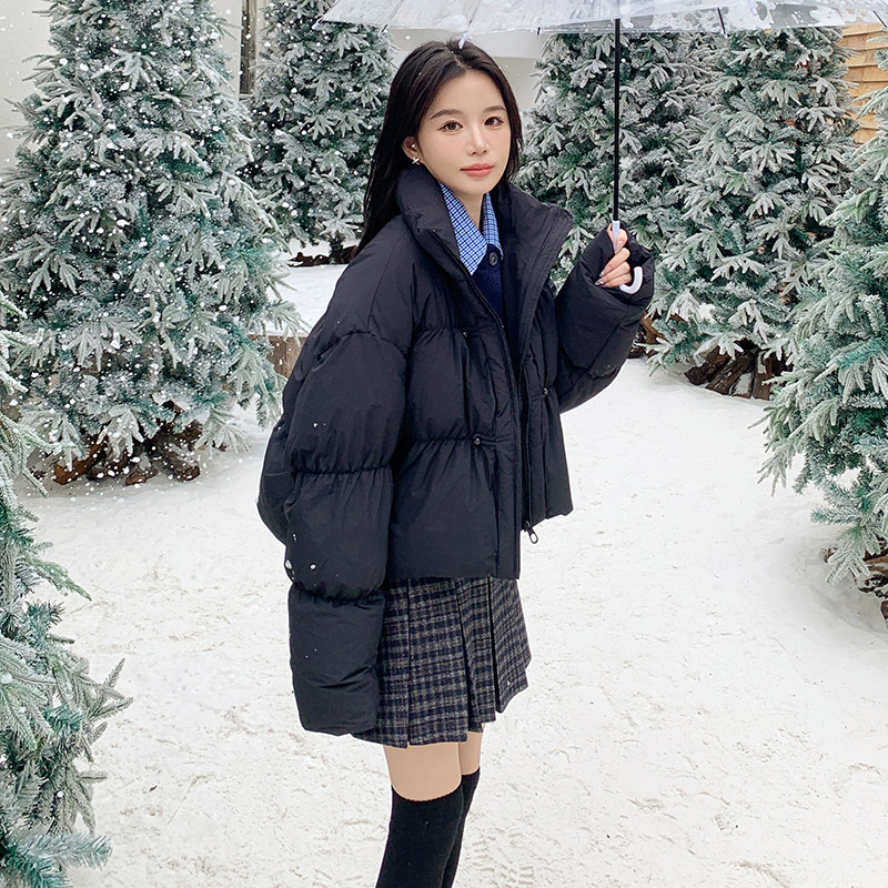 超好看设计感黑色短款羽绒服女冬2024新款肯豆风时尚白鸭绒厚外套,女装羽绒服,2C196