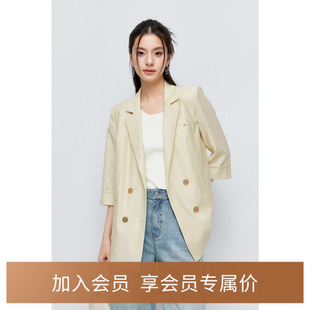 2024夏新款 诗凡黎莱赛尔薄荷曼波绿色西装 3F4210911 商场同款