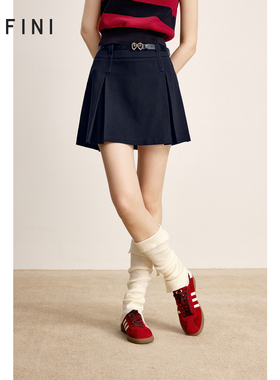 【商场同款】诗凡黎A字半身裙2024冬新款百褶短裙女3FA141461R