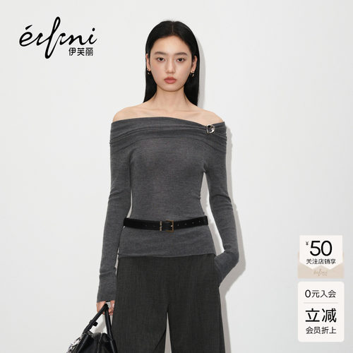 【商场同款】伊芙丽女士套头毛衣/针织衫1G8332171