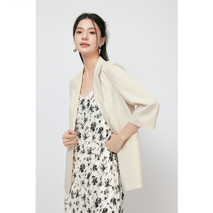 2024夏新款 诗凡黎白色职业感西装 气质外套3F4510611 商场同款