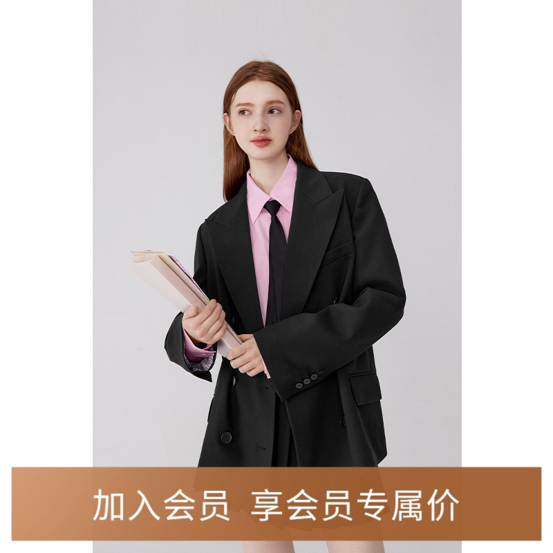 诗凡黎西装2024秋款高腰显瘦半裙气质休闲高级感学院风西服外套