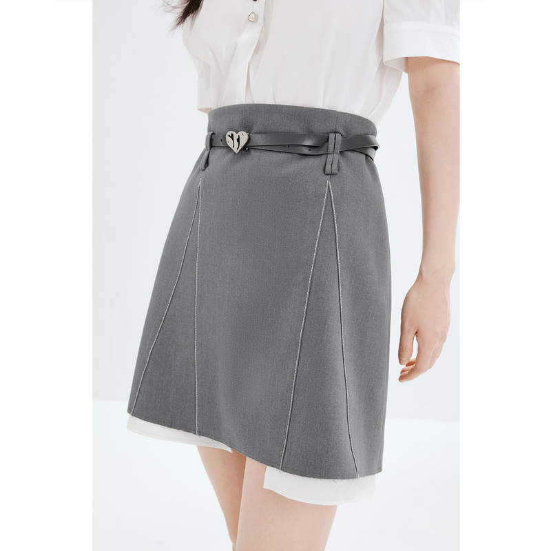 【商场同款】诗凡黎半身裙2023夏新款拼接小个子短裙女3E5240901