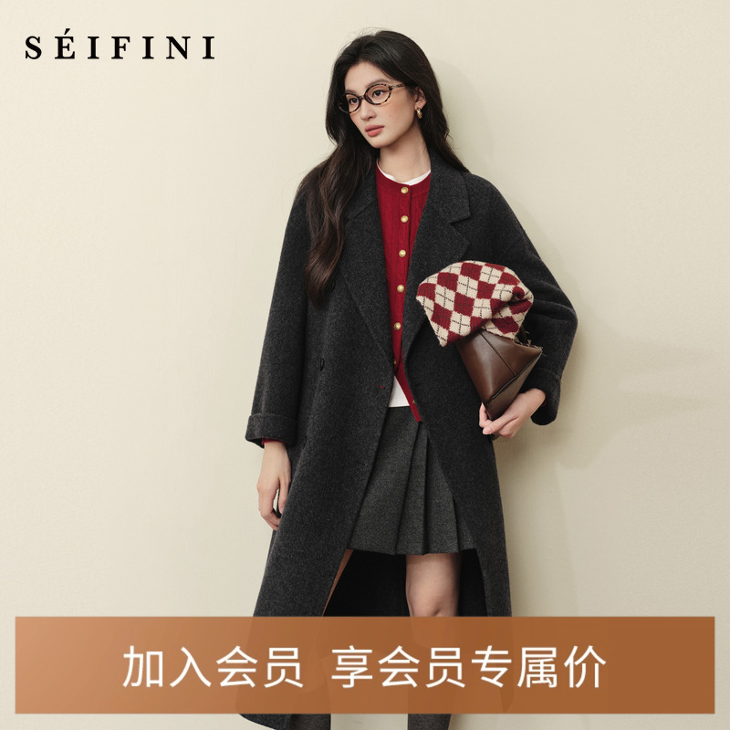 孟子义代言诗凡黎90高支羊毛高級感双面呢6%+山羊绒大衣25冬外套