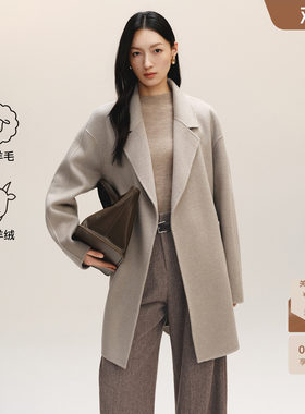 【高智衣橱】伊芙丽羊绒羊毛大衣女士中长毛呢外套2026冬季新款