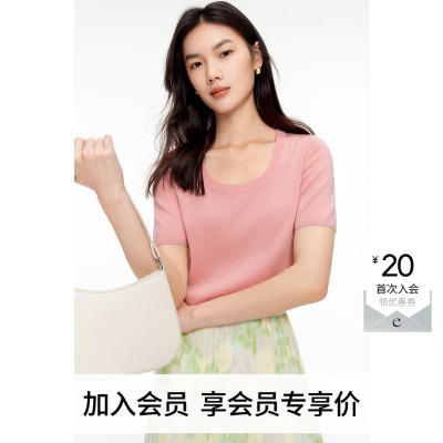 针织衫夏季短袖伊芙丽