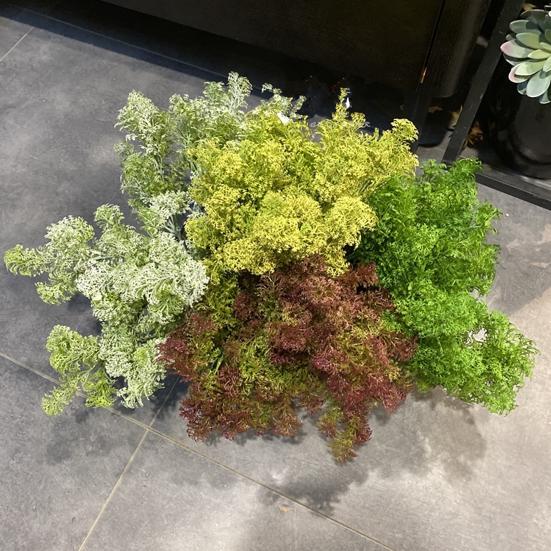 仿真苔藓青苔植物墙素材插花造景假草坪鸟窝草生态背景橱窗白发藓