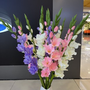 剑兰花仿真花装饰摆件花卉轻奢高档假花客厅花瓶插花摆放落地婚庆