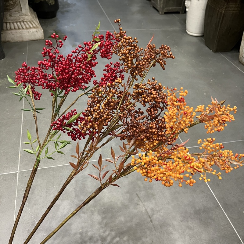 仿真南天竹果花艺摆设客厅假花摆件家居插花装饰植物浆果小米果