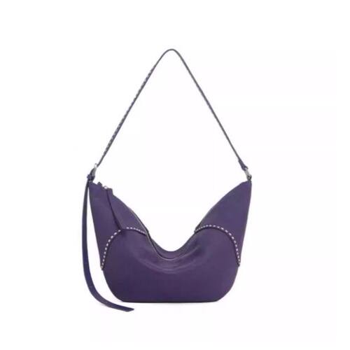 【张丫丫优选】新款时尚百搭单肩包手提女包2712#海葵紫