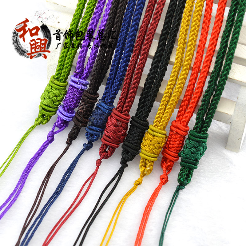 中国风男女款锁骨细黄金玉石绳子