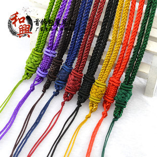 中国风粗长绳男女款锁骨细项链编织绳子黄金玉佩玉石翡翠吊坠挂绳