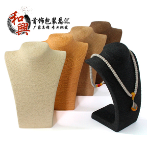 麻绳人像首饰架项链展示架吊坠珠宝展示道具颈模饰品架子绕绳人像