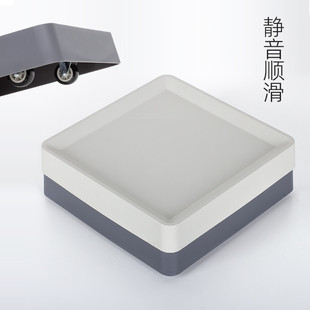 正方形花盆托盘带轮方形移动底座万向轮花盘拖滚轮滑轮白色塑料