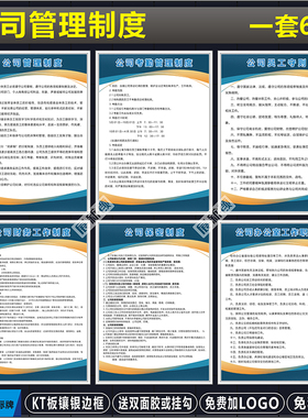公司管理制度全套 财务规章制度上墙员工守则 企业消防安全标识牌