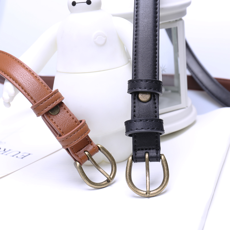 韩国学生黑色休闲裤bf风细腰带