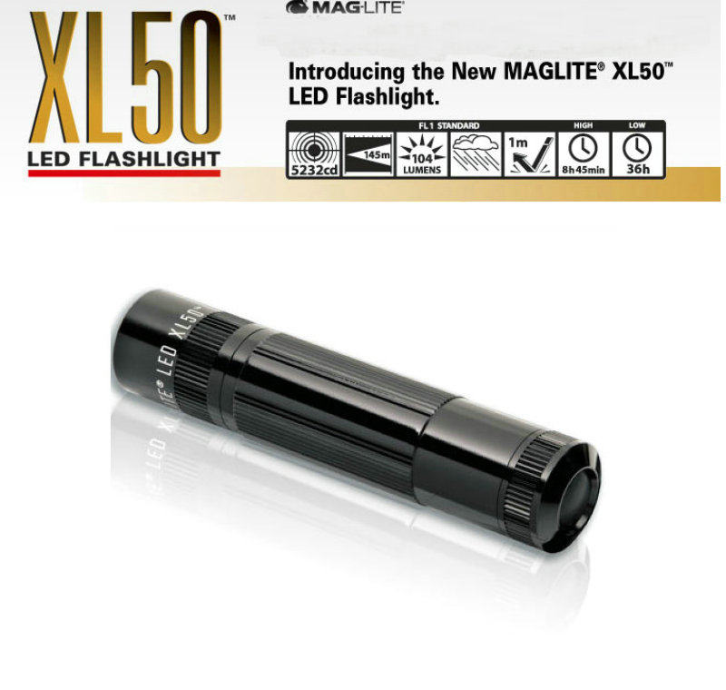 美国美光MAG XL-50 LITE LED便携战术手电强光户外手电筒野营手电