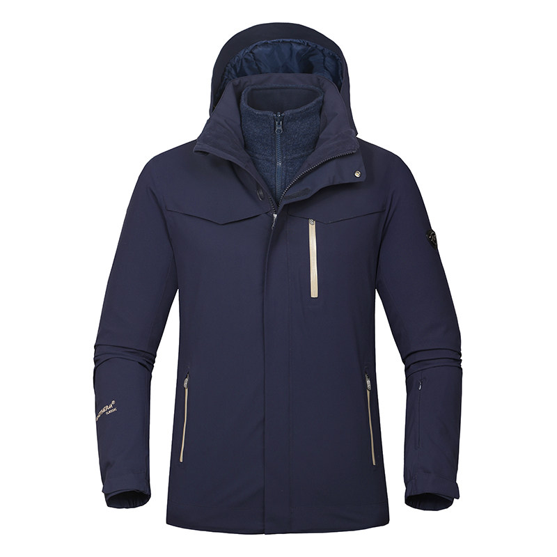 诺诗兰男士冲锋衣18春秋户外加厚羊毛内胆透气防风防水三合一外套