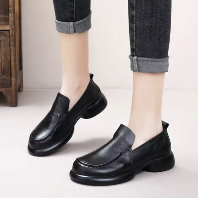 【品牌力荐】时尚百搭复古软底软面乐福鞋女豆豆鞋平底单鞋5867