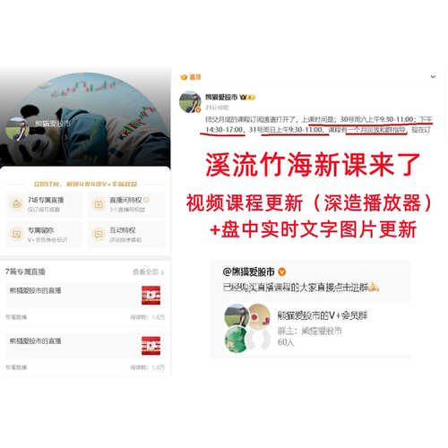 溪流竹海  熊猫爱股市 2026月5月6月新课  张清华V+