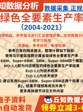 绿色全要素生产率2021-2004省级EBM、Super-EBM、SBM、Super-SBM