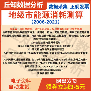 计算过程 地级市能源消耗数据2021 原始数据 2006年 结果说明