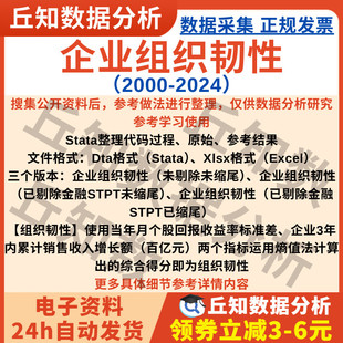 企业组织韧性2024 2000上市公司数据含参考Stata熵值法整理含代码