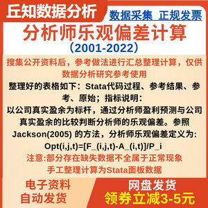 分析师乐观偏差计算2022-2001Stata代码过程即与公司真实盈余偏差