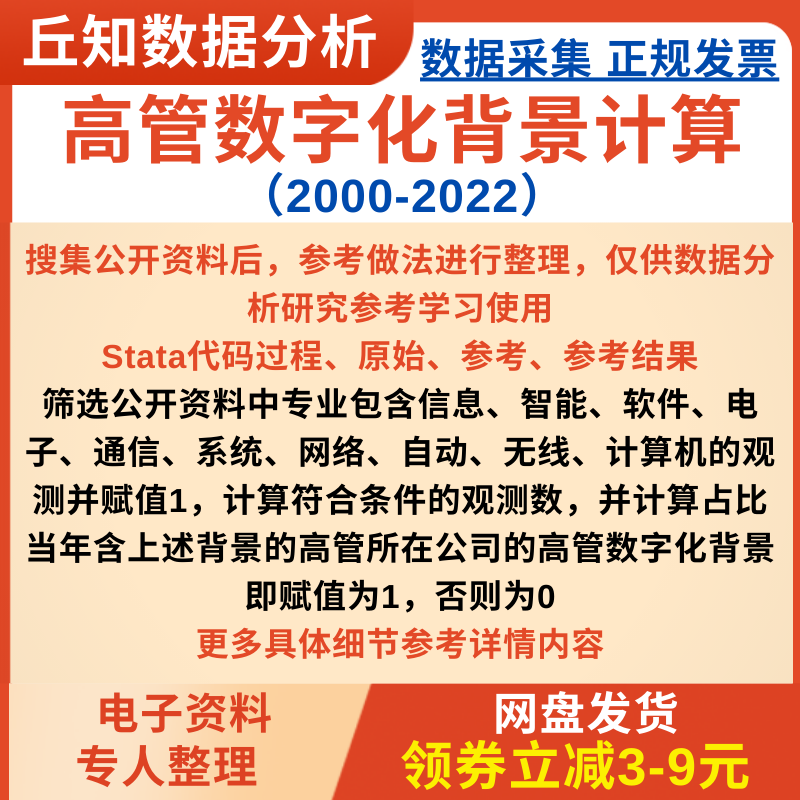 高管数字化背景2022-2000 Stata代码过程含数量占比是否虚拟变量