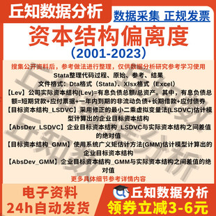 资本结构偏离度2023-2001年目标资本结构LSDVC法GMM法含Stata代码