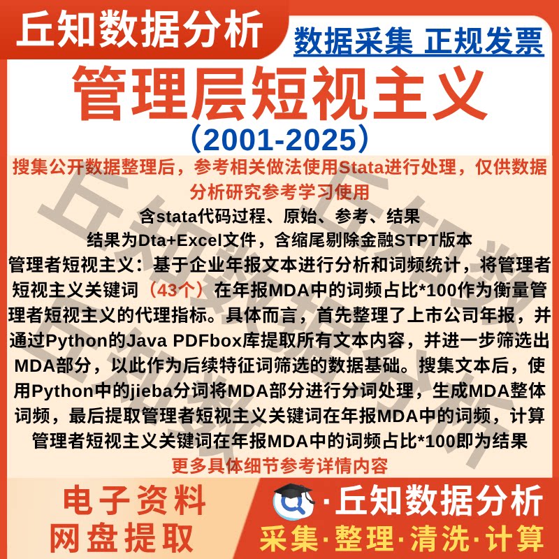 管理层短视主义2025-2001词频数据Stata代码上市公司企业含剔除版