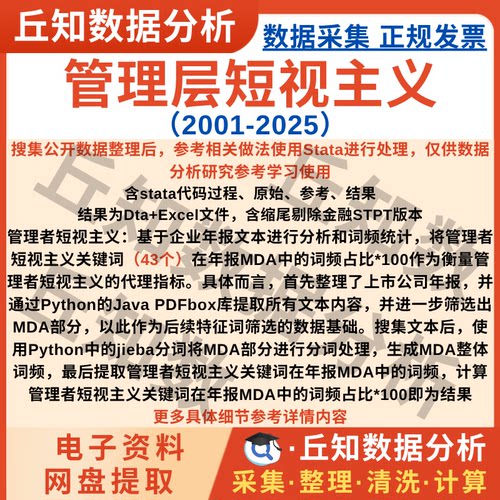 管理层短视主义2025-2001词频数据Stata代码上市公司企业含剔除版