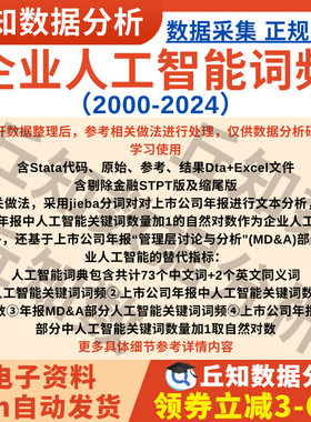 上市公司人工智能2024-2000数据年报词频全文及MD&A结果jieba分词