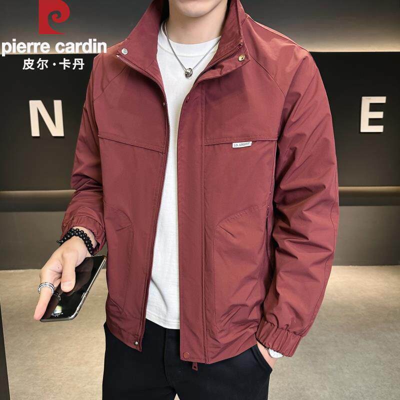 意大利高端品牌酒红色外套男秋冬季2025新款立领加棉加厚百搭夹克