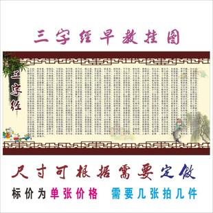 三字经挂图孔子像挂画儿童早教弟子规教室布置挂画传统文化 包邮