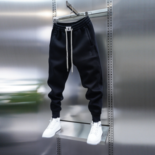 百搭刺绣小脚休闲裤 纯色卫裤 弹力松紧腰宽松束脚 新款 2025潮流男士