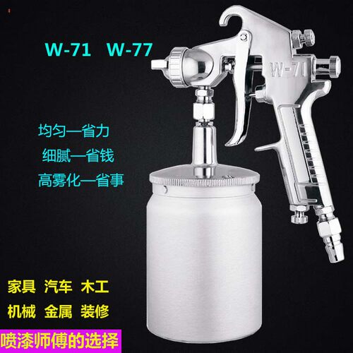 气动W71家具油漆喷枪汽车铁门木工颜料W77下壶环氧地漆喷漆枪