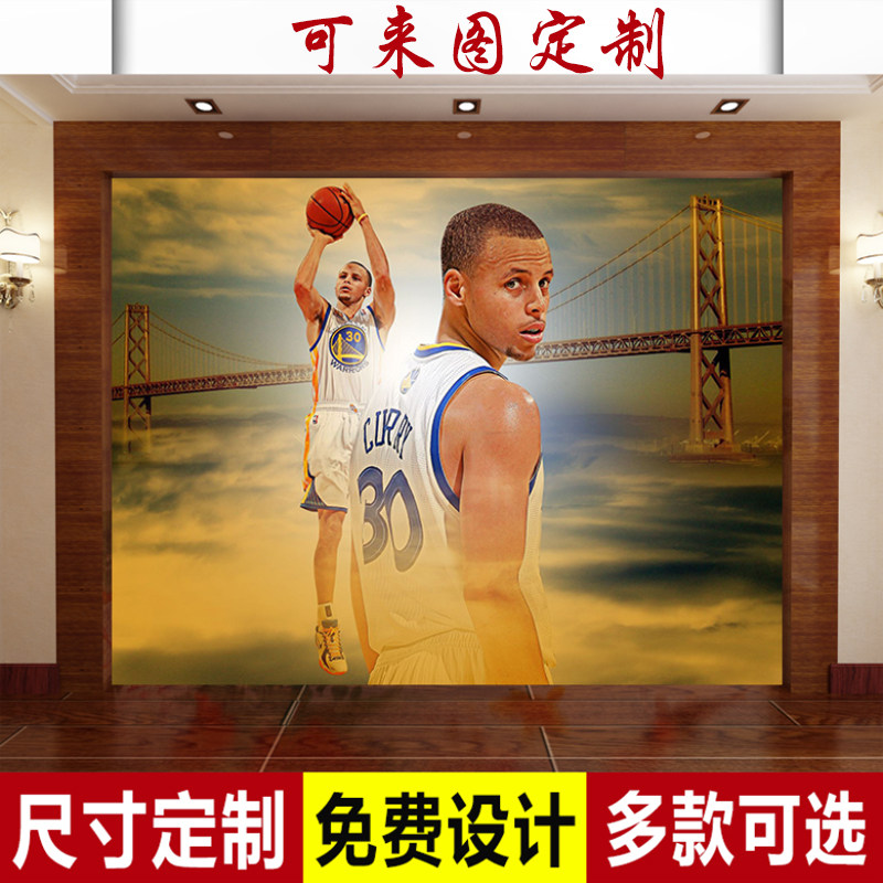 nba库里壁纸勇士主场韦德背景墙艾弗森墙纸詹姆斯科比大型卧室