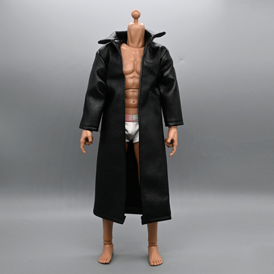 1/6兵人衣服配件中长款皮衣大衣