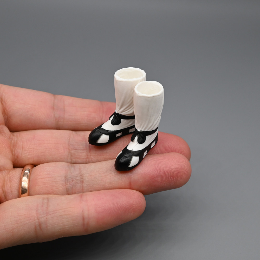 1/12素体古代兵人配件道士鞋僧鞋